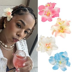 4Pcs Hawaiian Flower Hair Clips for Women, 3.5 1 Count (Pack of 4), Style_01