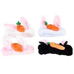 4pcs Cute Ears Headband Bunny Ears With Carrot Headwear For Washing