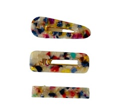 Acrylic Resin Hair clips Barrette Set 3 PCs Black Hair Accessories Women’s Girls