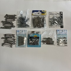 Hair Barrettes And Clips & ContainerLot Of 141 Silver Tone New With/Without Tags