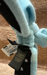 NWT Lele Sadoughi Terry Cloth Luxury Visor Stretch Bow Golf Country Club Pool OS