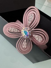 100% Authentic 2016 Alexandre Zouari Crystal Layered Flower Acrylic headband Box