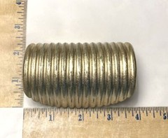 Curved Large Ponytail Barrette Bun Hair Clip Shell Ribbed Metal Made in France