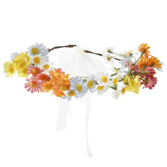 Flower Hippie Floral Crown – Boho Sunflower Headband for Women, Hippie Costume a