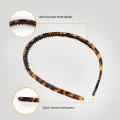 Tortoise Shell Headband Acetate Thin Headbands With Teeth Amber Leopard Bands