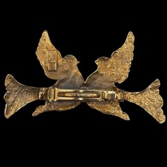 YVES SAINT LAURENT Barrette YSL Hair clip pin AUTH Logo Gold kenkenjp Bird Motif
