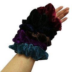 6 Pcs Large Size Neutral Color Scrunchies for Hair Elastic Bands