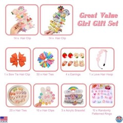 Charming Jewelry Box with Hair Accessories for Girls – Clips, Barrettes & Ties