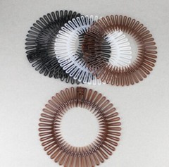 Black Brown Clear headband Set 5 Flex spider hair comb teeth zigzag stretch