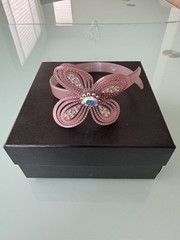100% Authentic 2016 Alexandre Zouari Crystal Layered Flower Acrylic headband Box