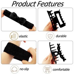 15Pcs Spa Headband and Wristband Set Skincare Headband for Bubble Skincare, S…
