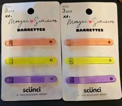2-Scunci-Morgan Simianer-Barrettes-Multi Color-3 pcs-(X2)=6-NEW! GREAT COLORS!!!
