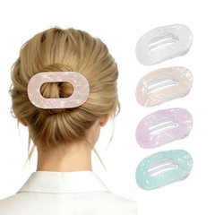 Lourny Flat Hair Clips for 1 Count (Pack of 1), Yellow+white+green+purple