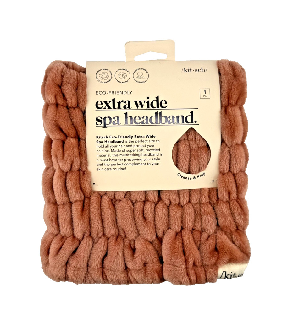 Kitsch Eco-Friendly Extra Wide Spa Headband, Dusty Rose – 1pc