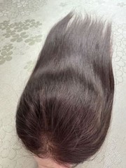 Thin Seamless Lace Front 100%Human Hair Topper with a Black Elastic Band 12″~18″