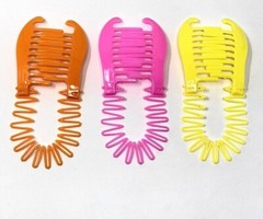 3 pcs BANANA COMB CLIP HAIR RISER CLAW LOT INTERLOCKING JAW CLIPS