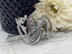 Celtic Dragon Bun Holder Viking Wedding WEDDING Hair Stick Pin Barrette Norse