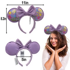 Limited Disney- Park Headband Mickey Sequin Bow Minnie Mouse Ears Gifts