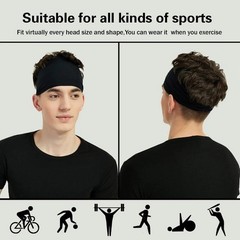 5 Pack Sports Headbands for Men & Women, Moisture Wicking Workout Sweatbands US
