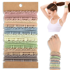 28 Pcs Boho Hair Ties Braided Elastic Bracelets Hair Ties Ponytail Holders for W