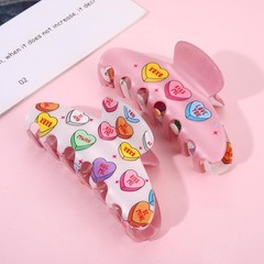 BVGA 2 Pcs Valentines Hair Claw Clips Large 1 Count (Pack of 2), Pink Green