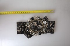 DOLCE & GABBANA Brooch Hair Pin Black Lace Crystal Handmade Accessory RRP 750usd