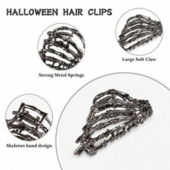 Vigorpace 4 PCS Metal Spider Hair Claw Clips for Women Goth Black