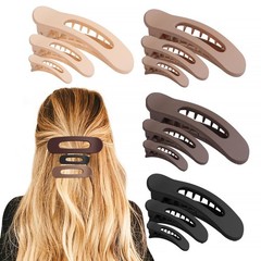 12PCS Flat Hair Clips, Claw Clips for Thin 1 Count (Pack of 12), Brown