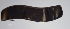vintage Taiwan faux tortoise shell barrettes pair 2.5-inch wavy bar shape