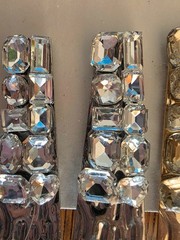New Anthropologie Gold Silver Jeweled Rhinestone Hair Clips Set 4 NOS
