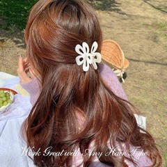 WUBAYI 6Pcs Frosted Flower Claw Clips, 1 Count (Pack of 6), Multicolor