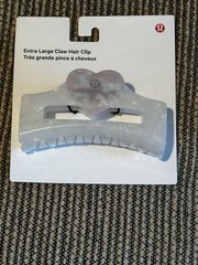 lululemon Extra Large Hair Claw Clip White Pearlescent Marbled Heart Logo