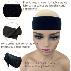 New Premium Collection Velvet Headband Accessories Wig Grip Black Begie Brown