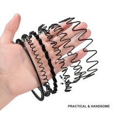6Pcs Metal Hair Headband Wave Style Hoop Band Comb Sports Hairband Men Women US