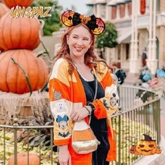 Minnie Ears White Jack Skellington Orange Bat W/LED Light Up Halloween Headband