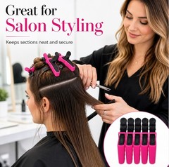 6 Salon Beak Hair Clips Alligator Sectioning Clamps for Styling Blow Dry Curling