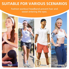 8PCS Summer-Exclusive Non Slip Sports Elastic Soft Running Fashion Headbands