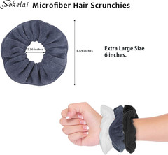Hair Drying Towel Scrunchies – Terry Cloth Scrunchie Large Microfiber Hair Ties