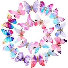 18 Pieces Glitter Butterfly Hair Clips for Girls Teens Women Hair Accessories…