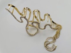 Crystal Hair Clip Rhinestone Large Snake Hair Claw Tassel Chain Flash Clamp Pin