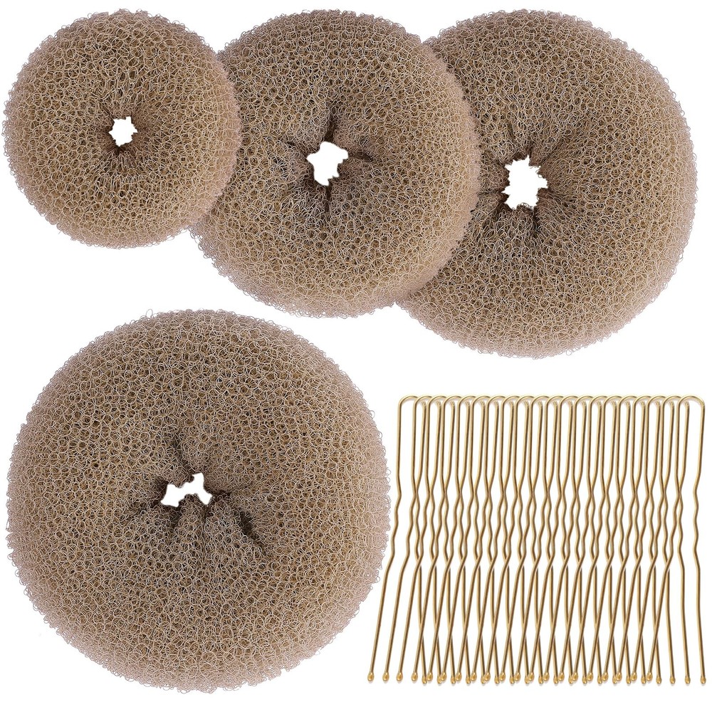 Teenitor Hair Bun Shaper Set, 4pcs Hair Donut Bun Maker(Extra-large, Large, M…
