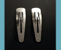 2 Extra Large 4″ Metal Snap Hair Clips pair Minimalist side Barrettes for Women