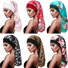 SATINIOR 6 Pcs Long Hair Satin Bonnet for 23.6×10.2 Inch (Pack of 6), Multi