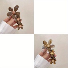 6 Pcs Minimalist Flower Helical Hair Ring Cute Hair Clip Jewelry Gift for Girls
