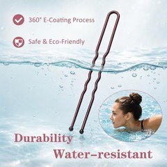 U Shaped Heavy Duty Hair Pins for Buns, 100 PCS 2.8″ Hair Pins for Women Brown