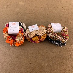 Women’s Colorful Printed Saree Scrunchies 9 Pieces NWT