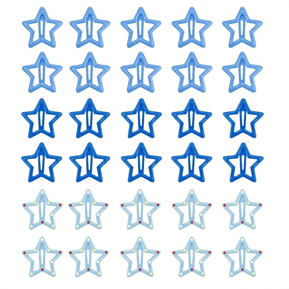 30PCS Star Hair Clips Snap Barrettes Cute Star Hair Accessories Alloy Resin C…