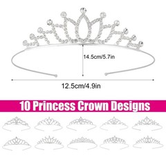 10 Pcs Rhinestones Tiaras Crowns for Wedding Birthday Prom Bride Pageant