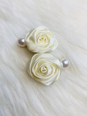 Rose Flower Hair Clip Ivory White Faux Pearl Women Fashion Accessories New Lot 2