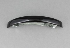 Black thin skinny narrow rectangle barrette hair clip 4.5″ long